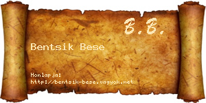 Bentsik Bese névjegykártya